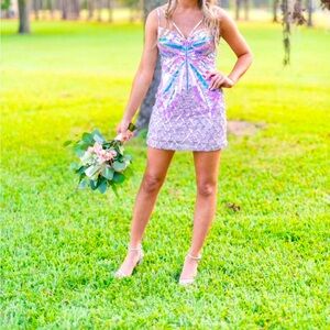 Beautiful homecoming mini butterfly dress. Worn for 2 hours. ALETA brand